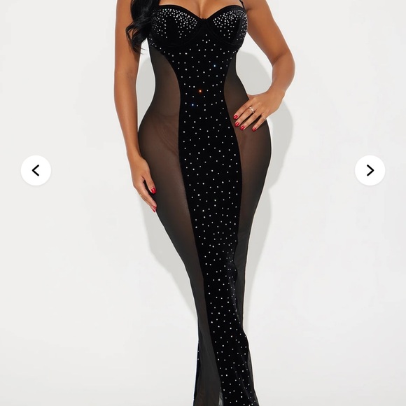 Fashion Nova Dresses & Skirts - Fashion Nova Black Embellished Strapless Bodycon Dress